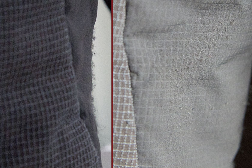 На поверхности ткани стал заметен эластановый «пушок» — предвестник пилинга На поверхности ткани стал заметен эластановый «пушок» — предвестник пилинга