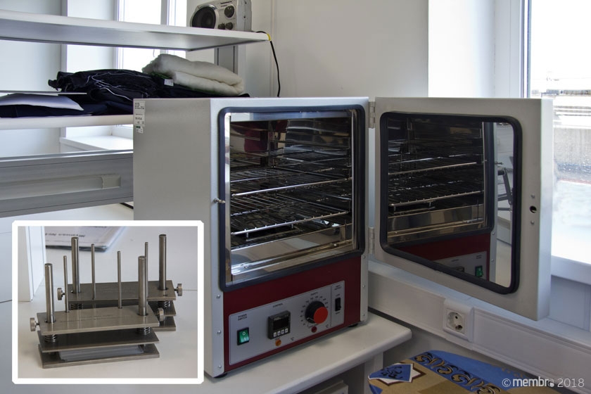 Оснастка для зажима и климатический шкаф, используемые для проверки устойчивости окраски к поту Оснастка для зажима и климатический шкаф, используемые для проверки устойчивости окраски к поту