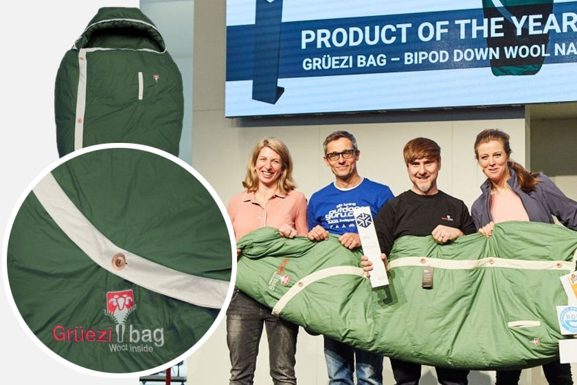 Разработчики спального мешка Biopod DownWool Nature на ISPO 2019 Разработчики спального мешка Biopod DownWool Nature на ISPO 2019