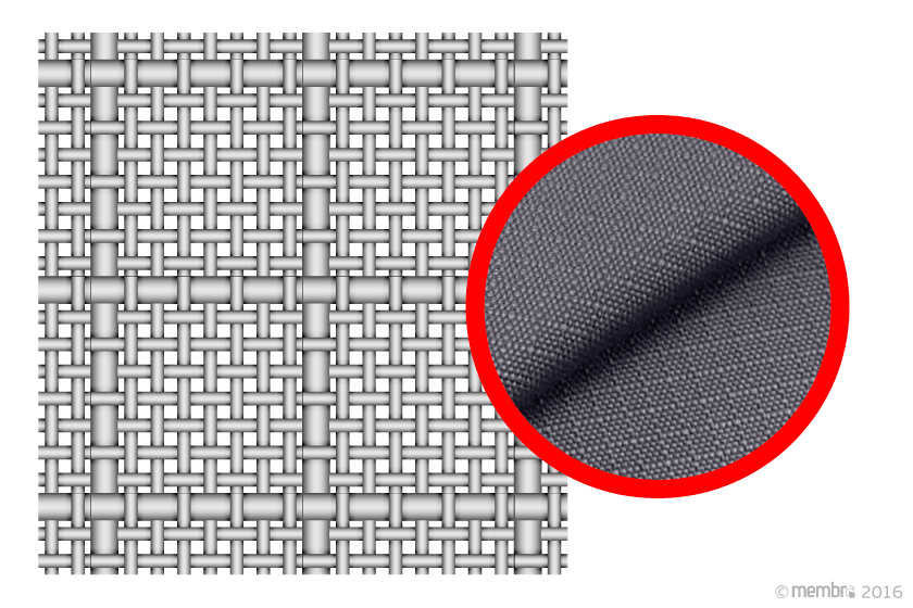 Армирующие нити вплетены в полотно из более тонких волокон Армирующие нити вплетены в полотно из более тонких волокон